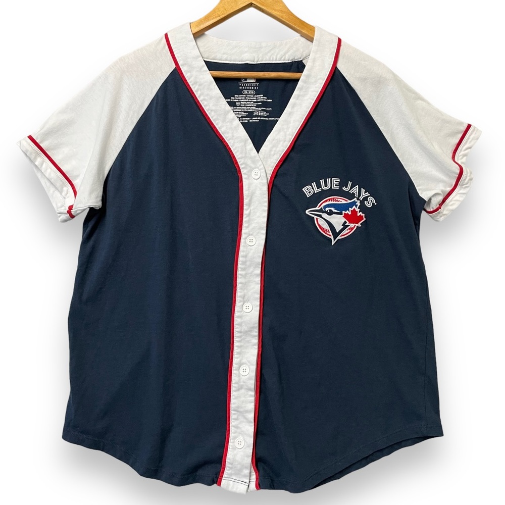 Blue Jays Button down Cotton/Polyester Jersey 2X - Genuine Merchandise
